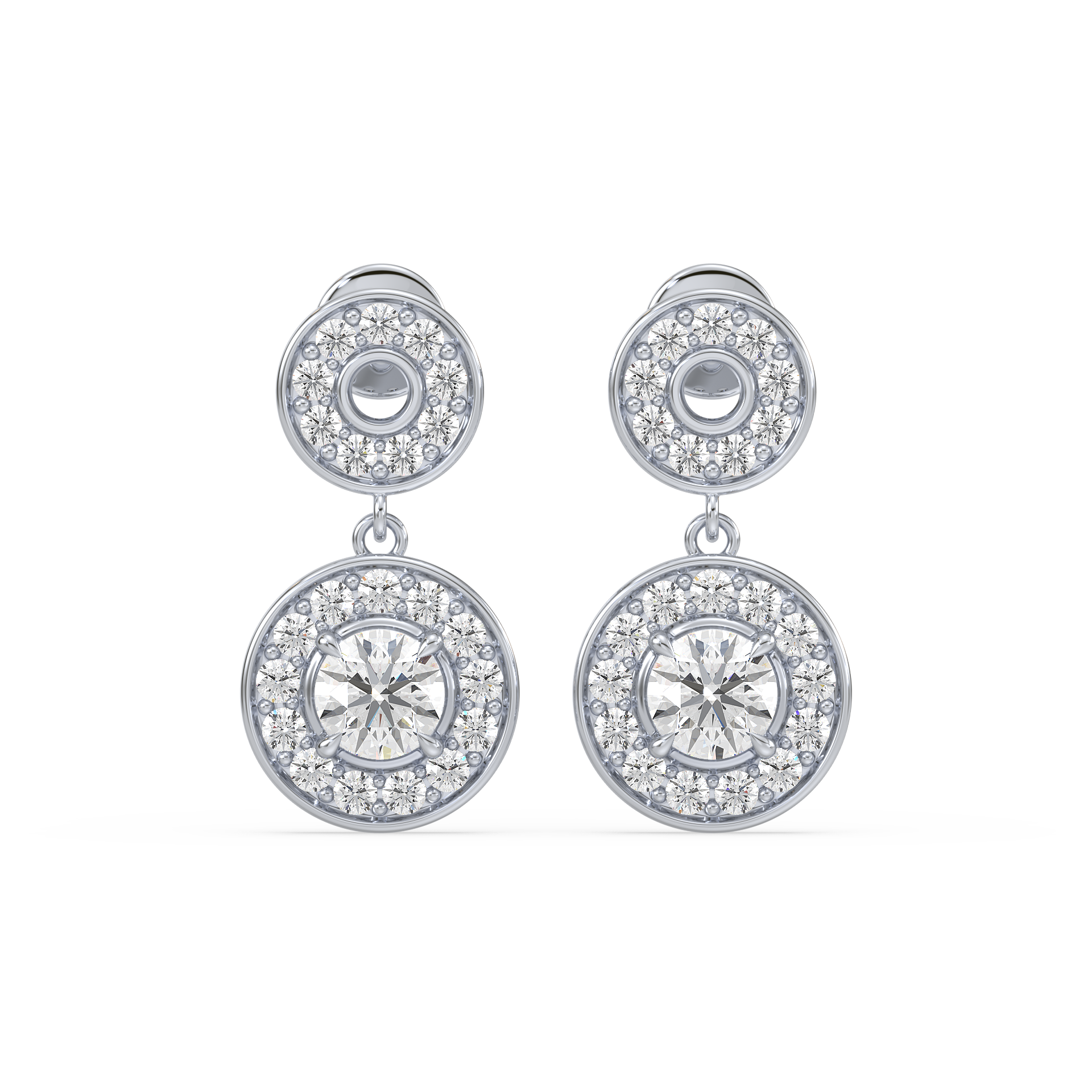 Round Halo Lab Grown Diamond Earrings