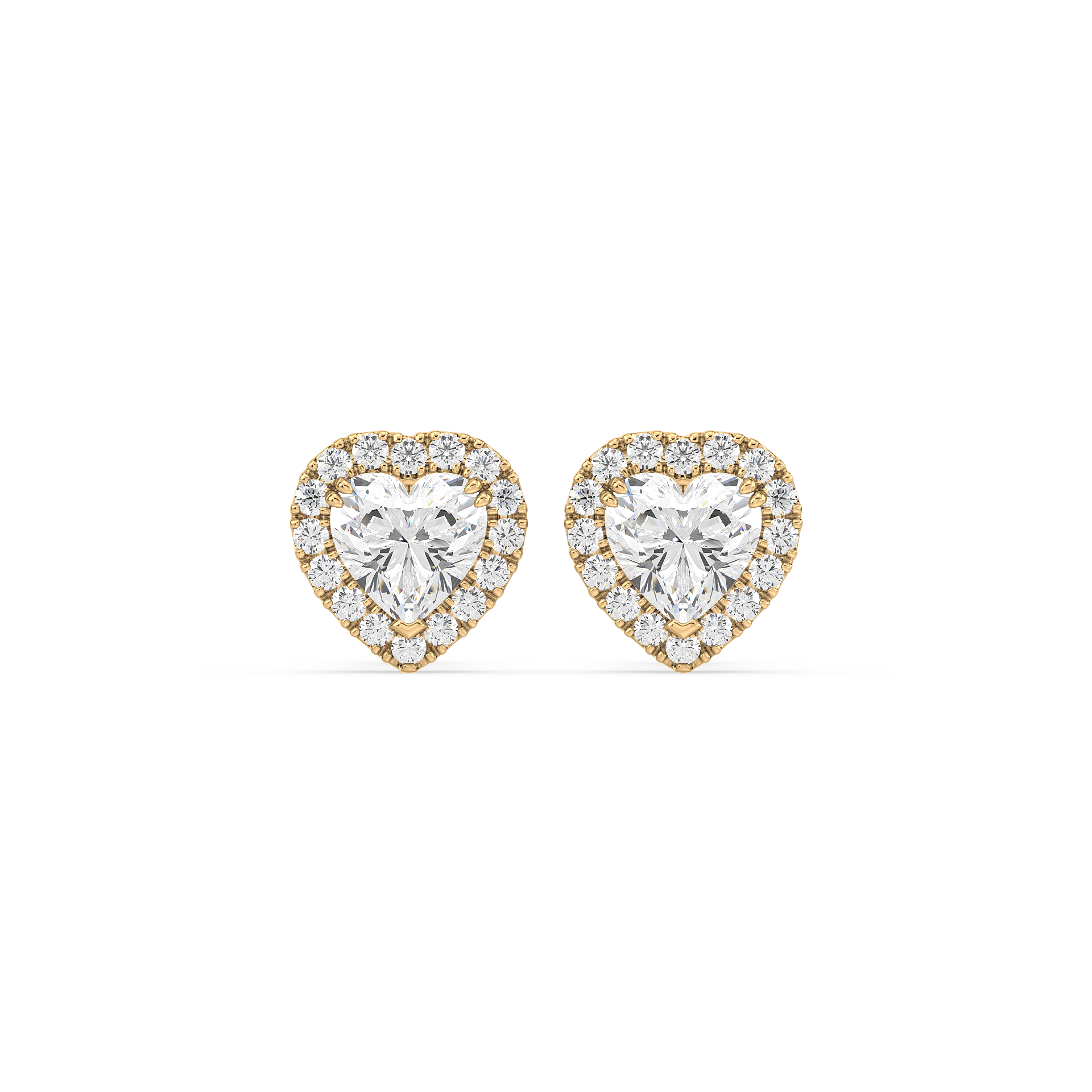 Heart Halo Solitaire Lab Grown Diamond Studs