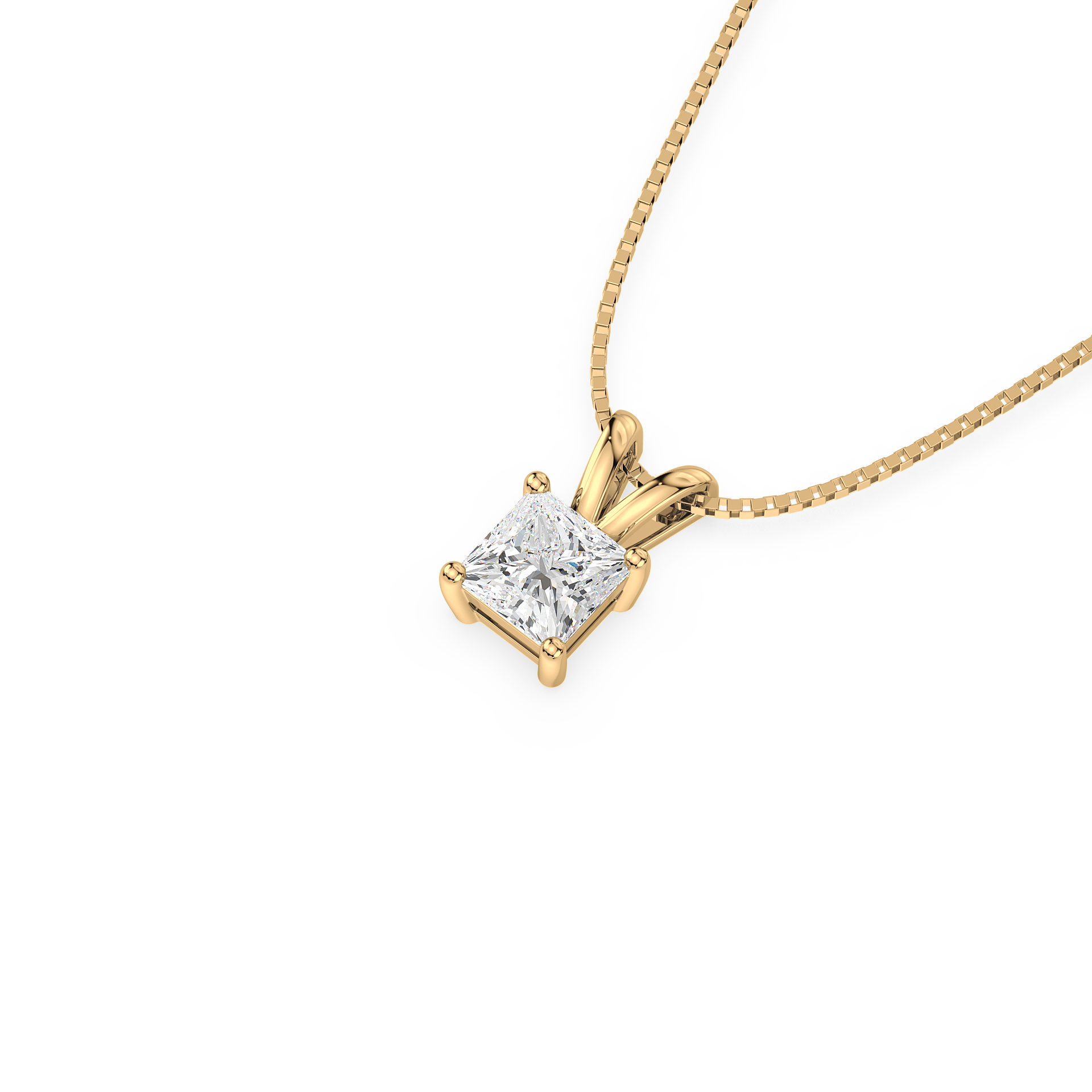 Princess Brilliant Cut Lab Grown Diamond Solitaire Pendent