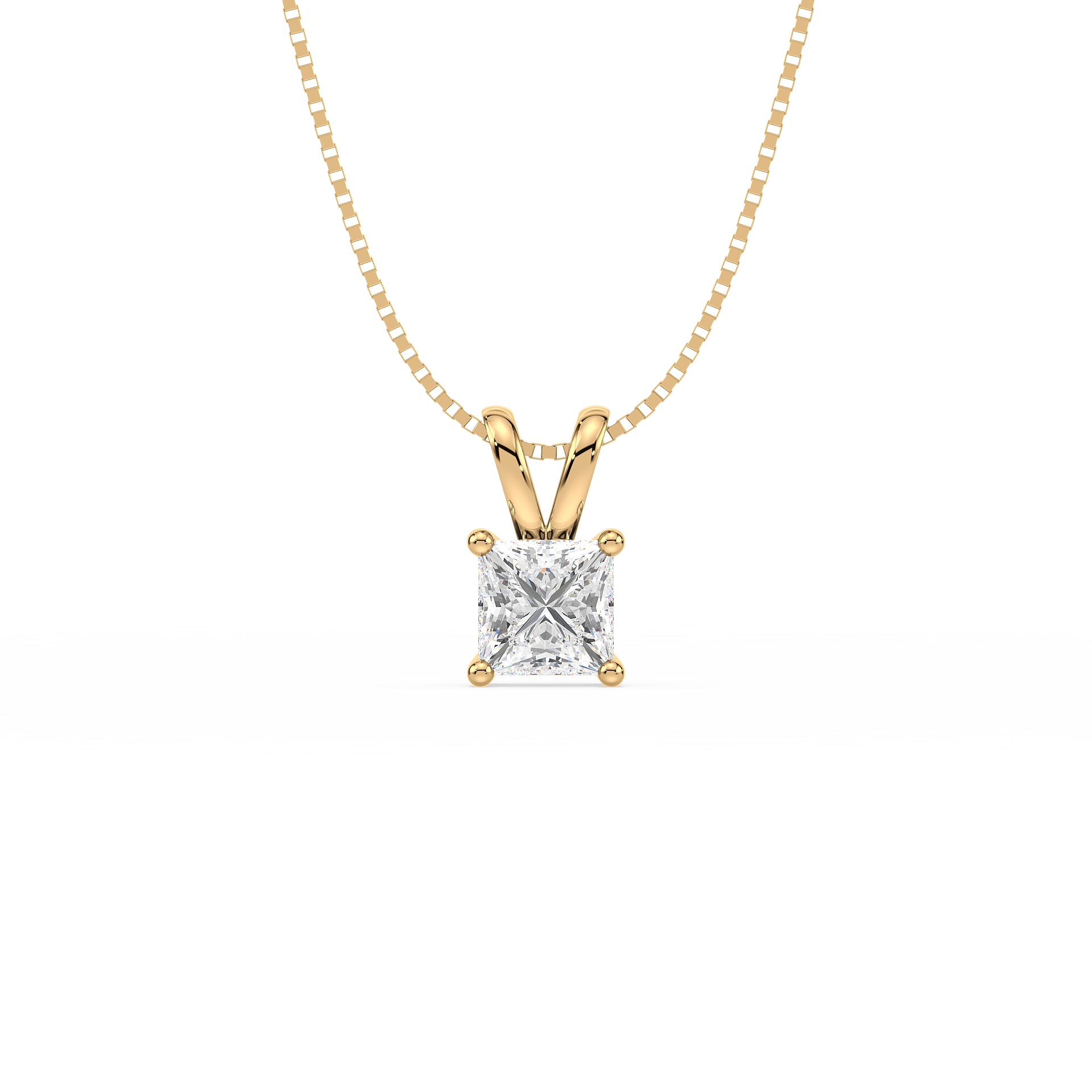 Princess Brilliant Cut Lab Grown Diamond Solitaire Pendent