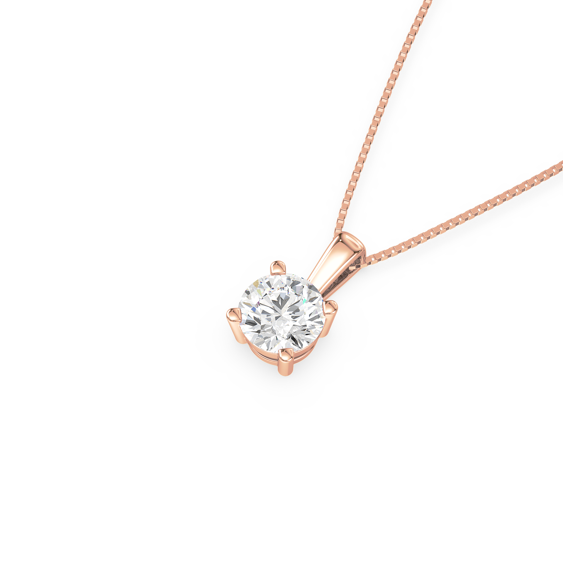 Round Solitaire Lab Grown Diamond Pendant