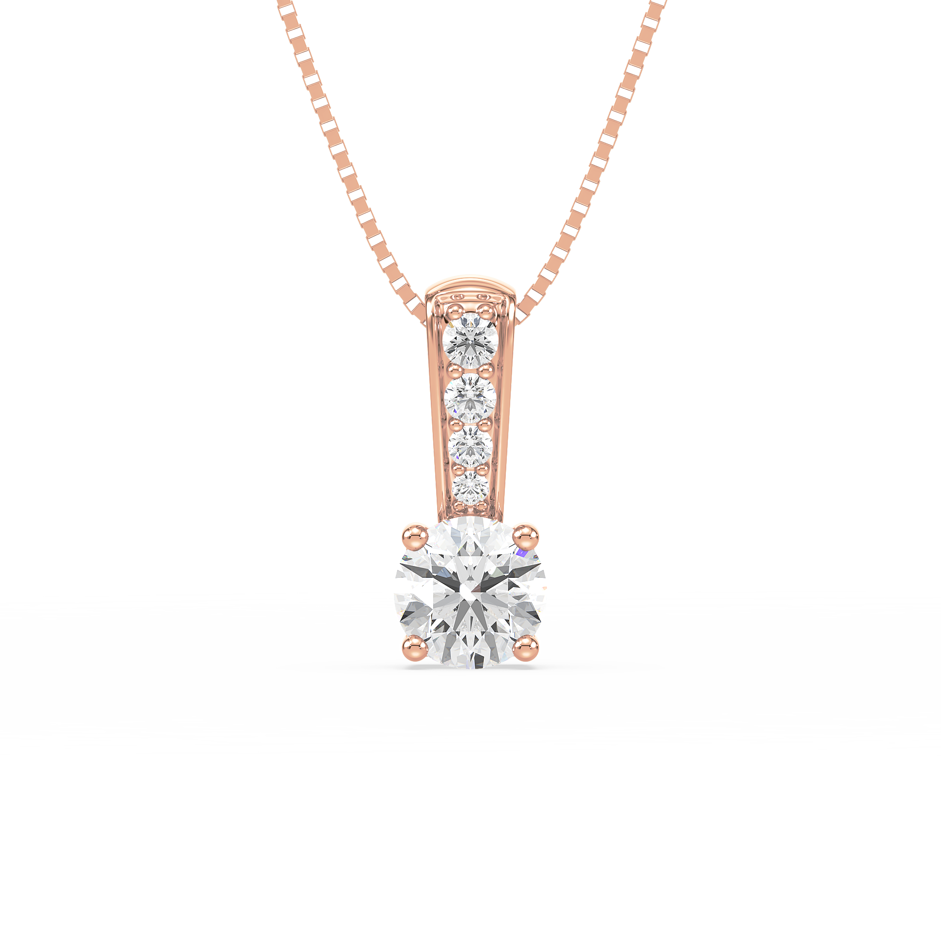 Round Solitaire Lab Grown Diamond Studded Pendant