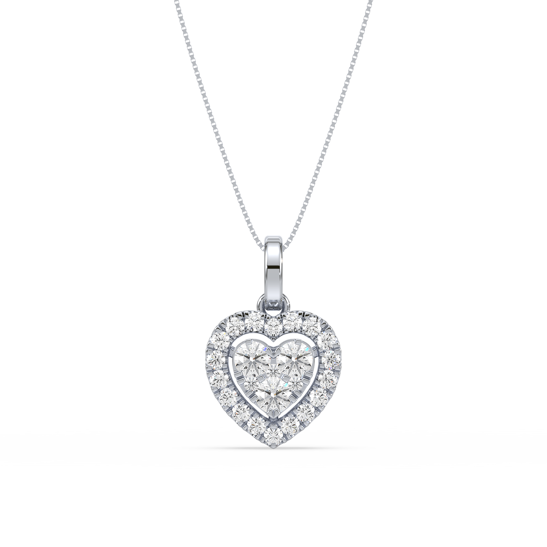 Heart Cluster Halo Lab Grown Diamond Pendant