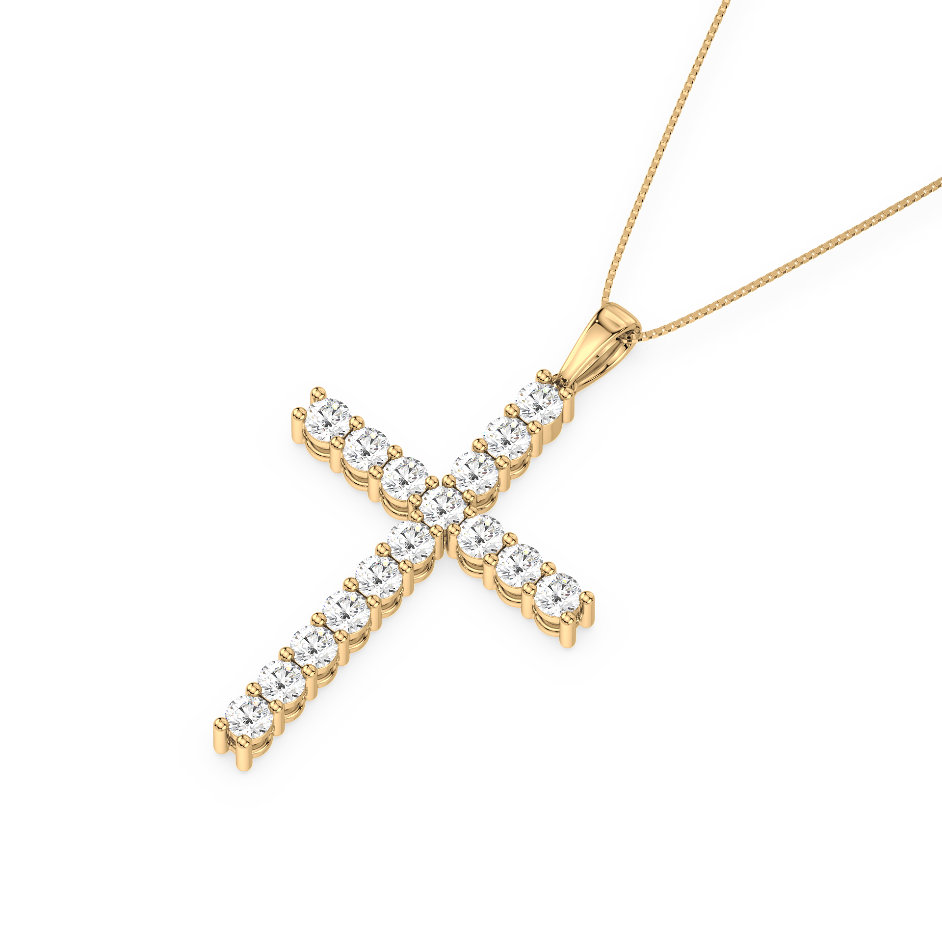 Classical Lab Grown Diamond Cross Pendant