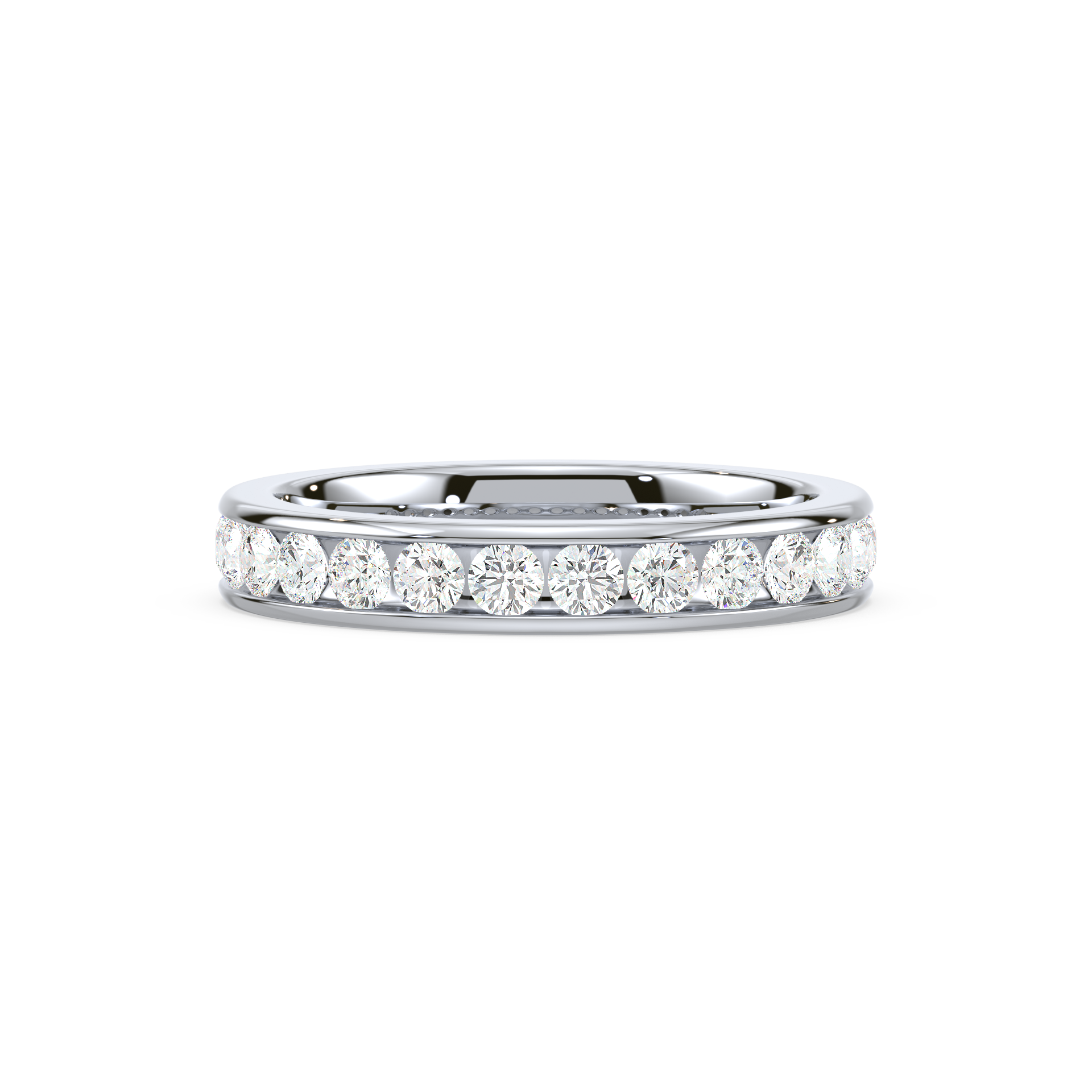 Round Brilliant Cut Lab Grown Diamond Channel Set Band