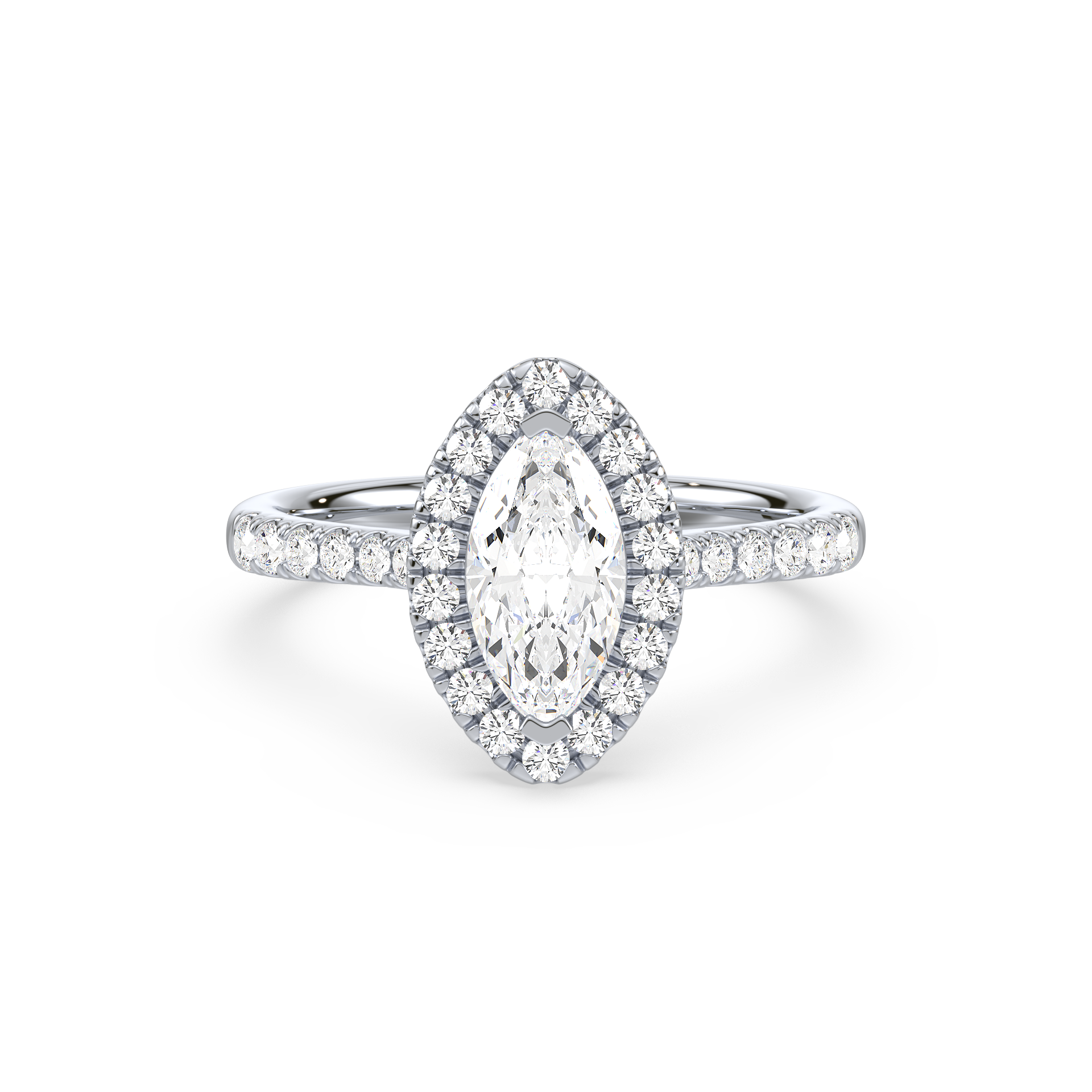 1.00ct Marquise Halo Lab Grown Diamond Ring