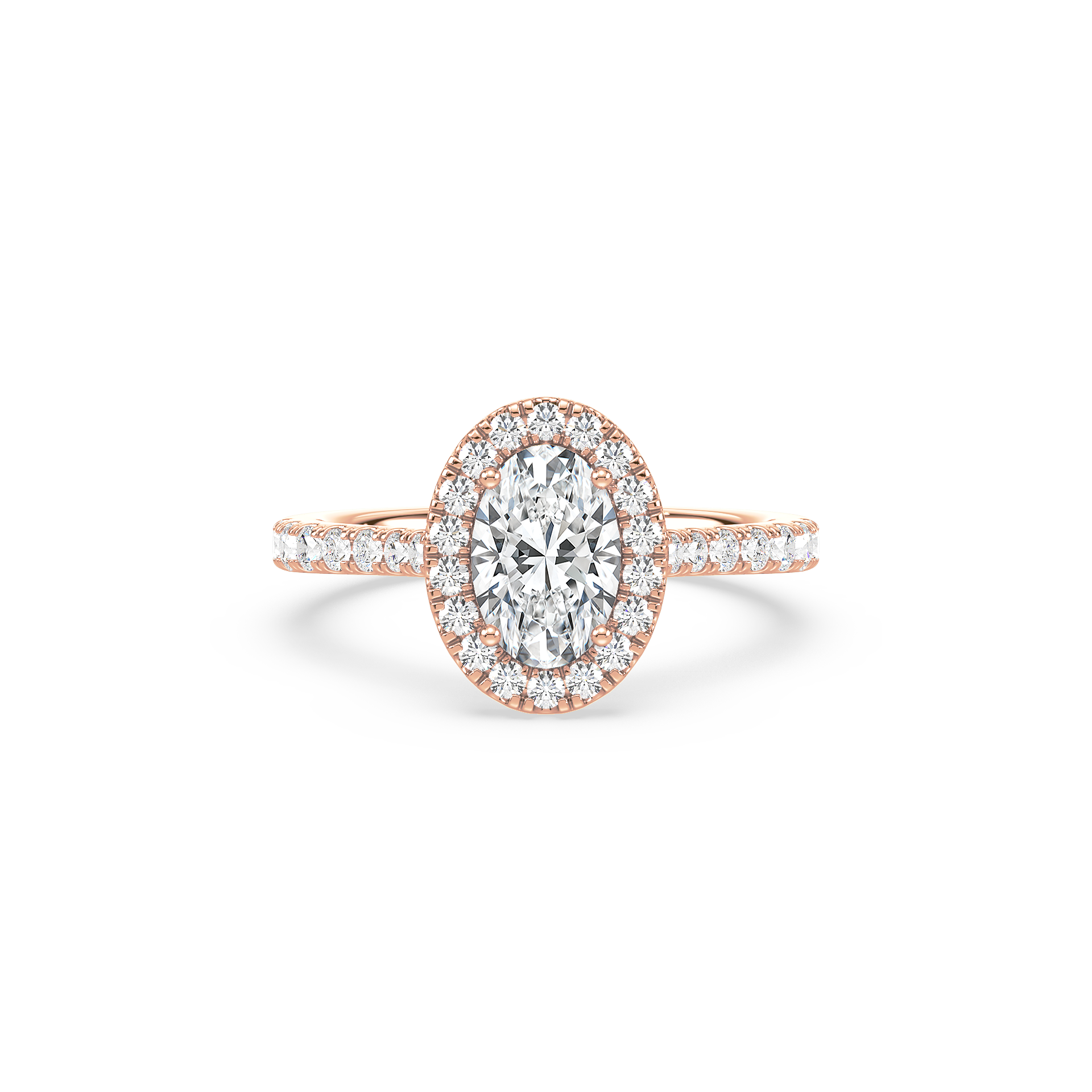 Oval Cut Solitaire Halo Lab Grown Diamond Ring