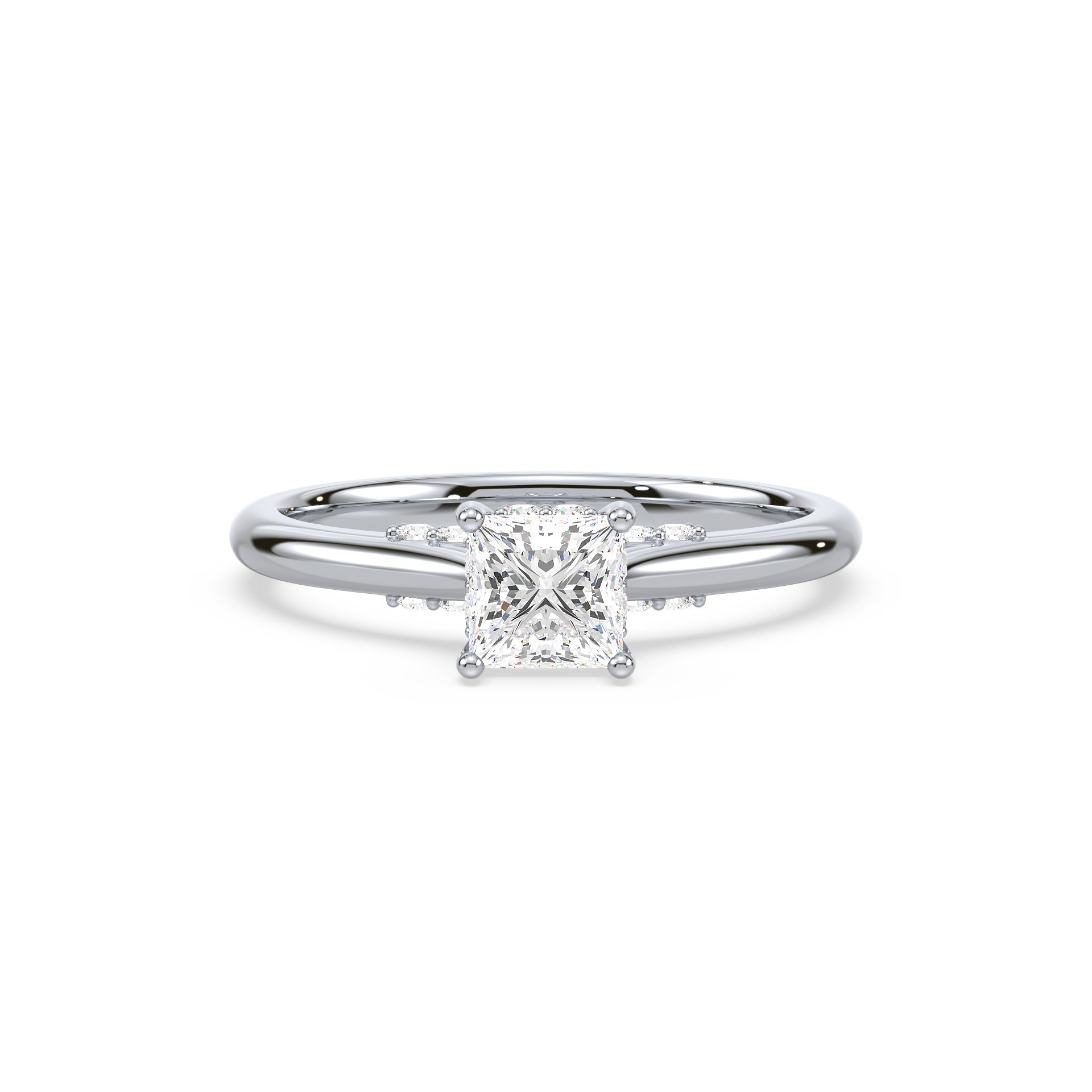 Solitaire Princess Cut Lab Grown Diamond Ring