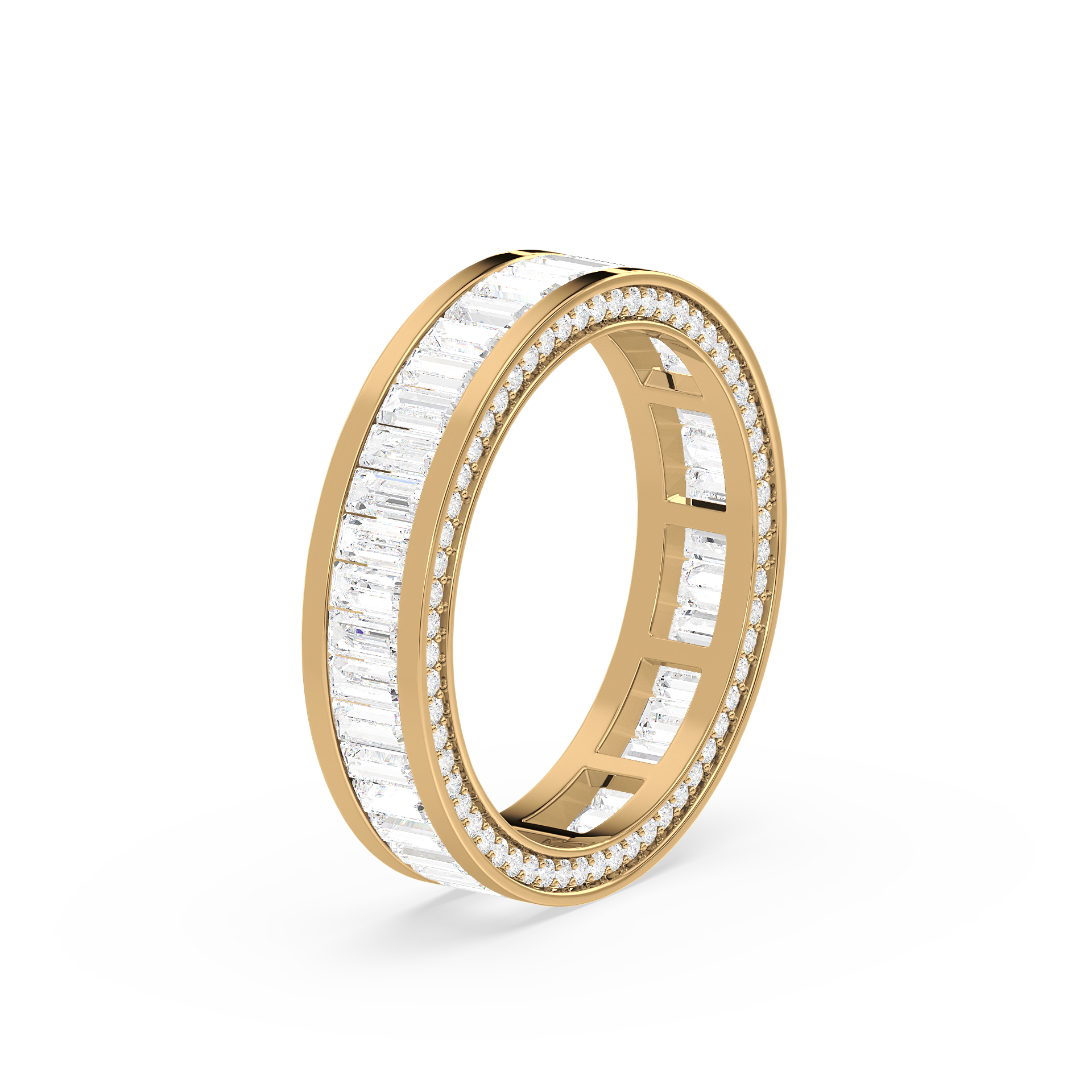 Baguette Cut Lab Grown Diamond Channel Set Eternity Ring