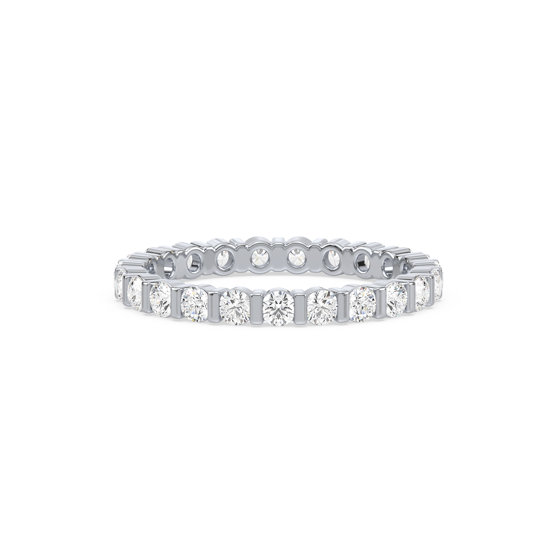 Round Brilliant Cut Lab Grown Diamond Bar Set Eternity Band