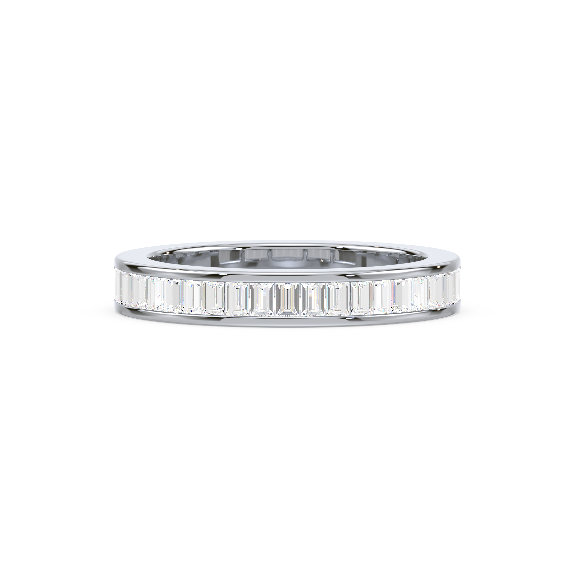 Baguette Cut Lab Grown Diamond Channel Set Half Eternity Ring