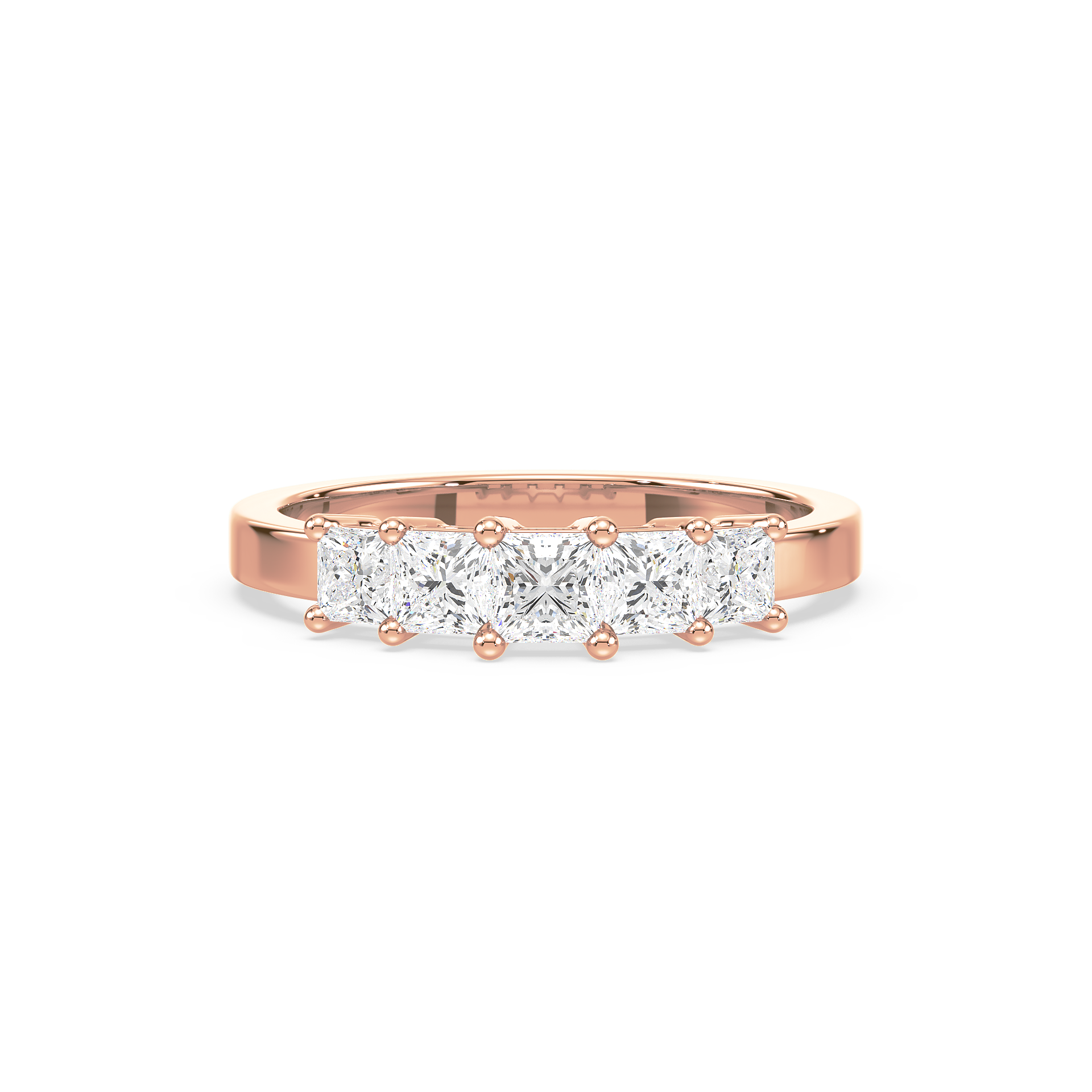 Five Princess Brilliant Cut Lab Grown Diamond Ring