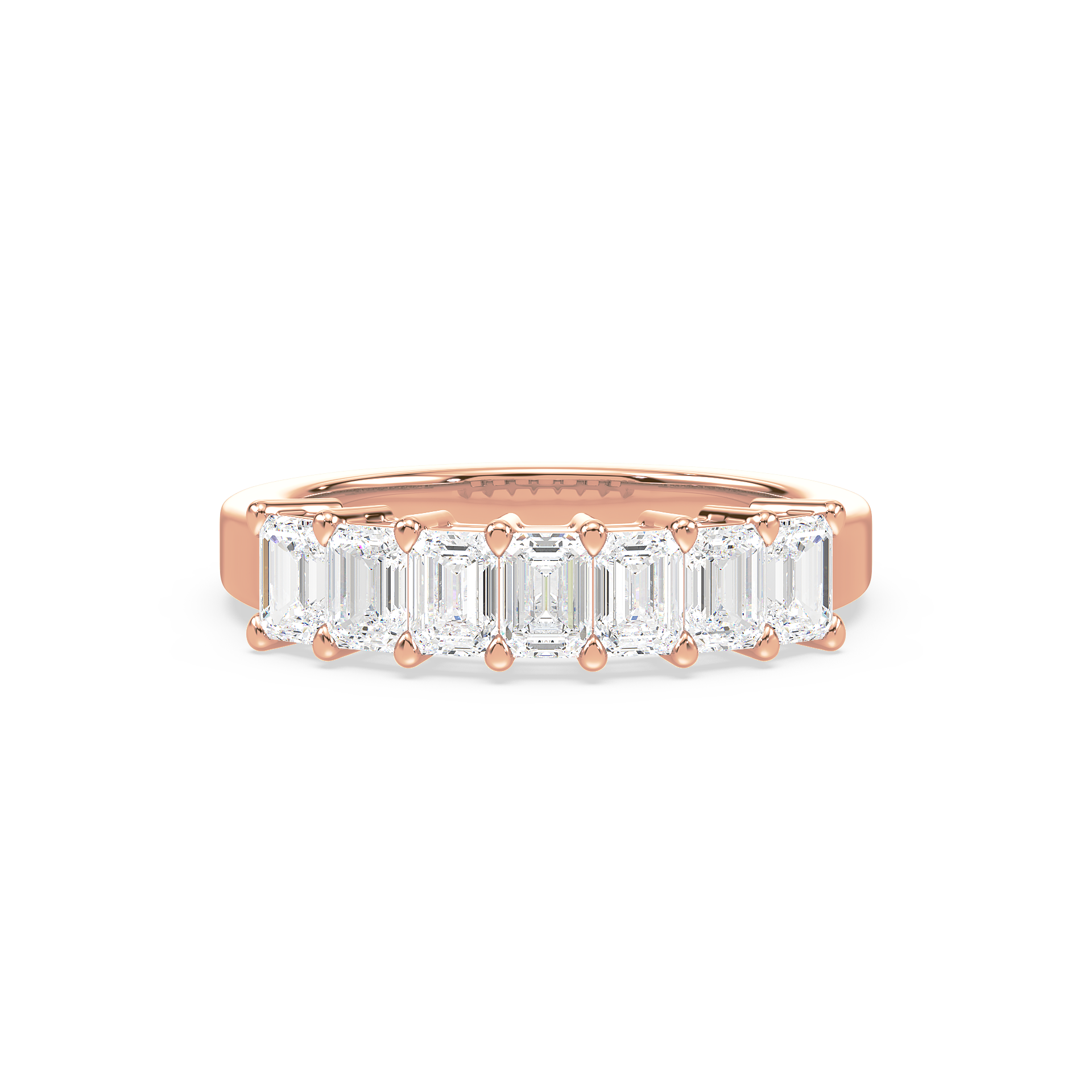 Emerald Cut Lab Grown Diamond Half Eternity Band