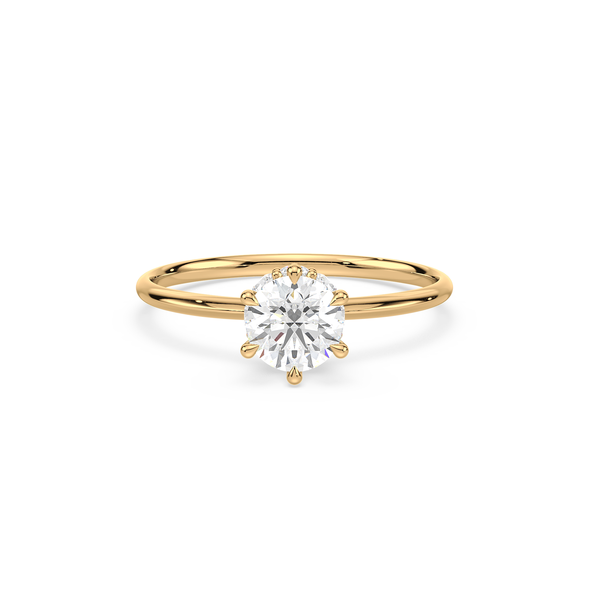 1.5ct Round Brilliant Cut Lab Grown Diamond Hidden Halo 6 Prong Ring