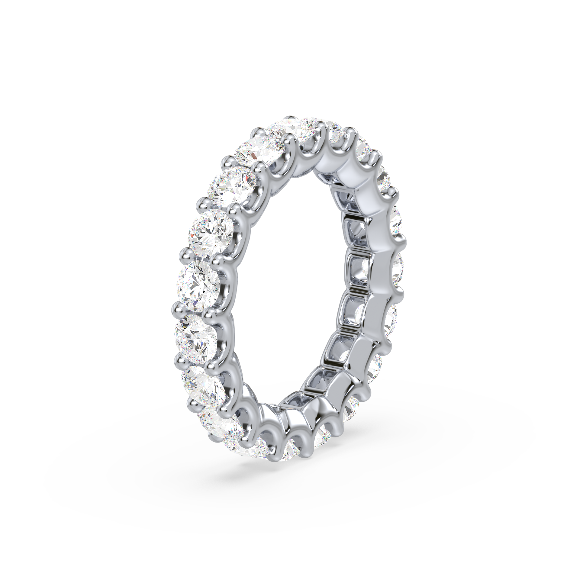 Round Brilliant Cut Lab Grown Diamond U-Prong Eternity Band