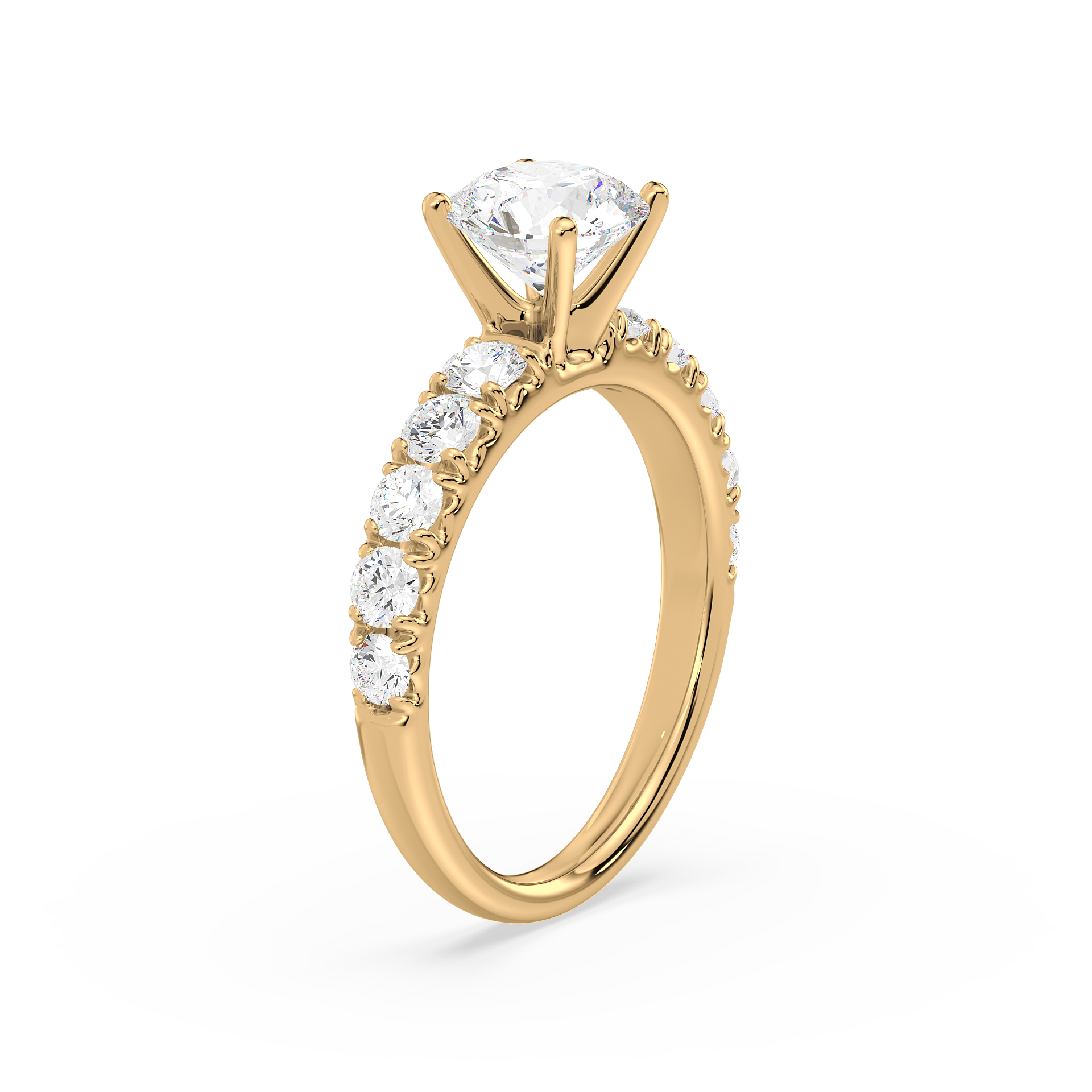 1.10ct Timeless Solitaire Broad Band Engagement Ring