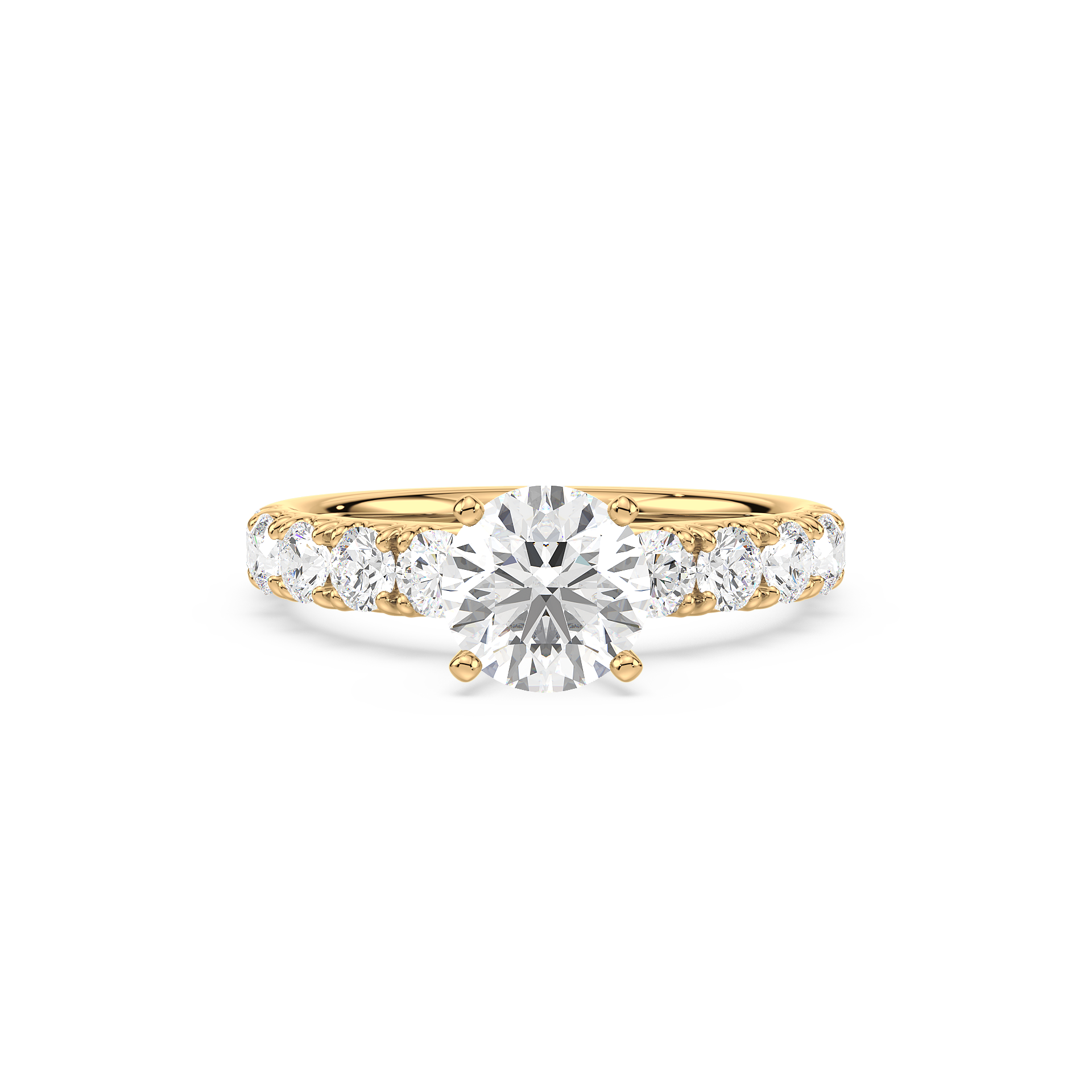 1.10ct Timeless Solitaire Broad Band Engagement Ring