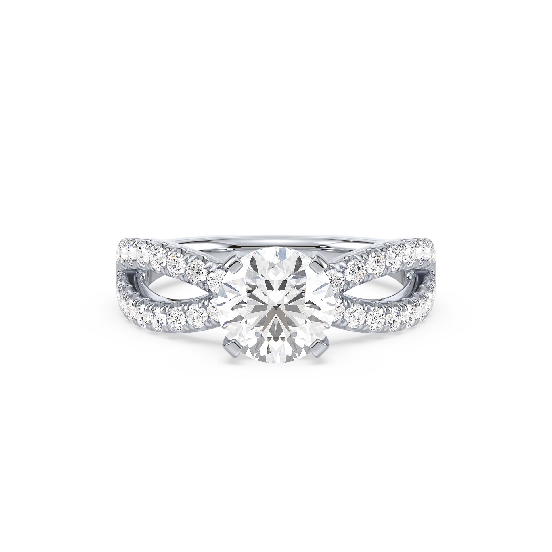 1.50ct Split Shank Round Brilliant Cut Lab Grown Diamond Ring