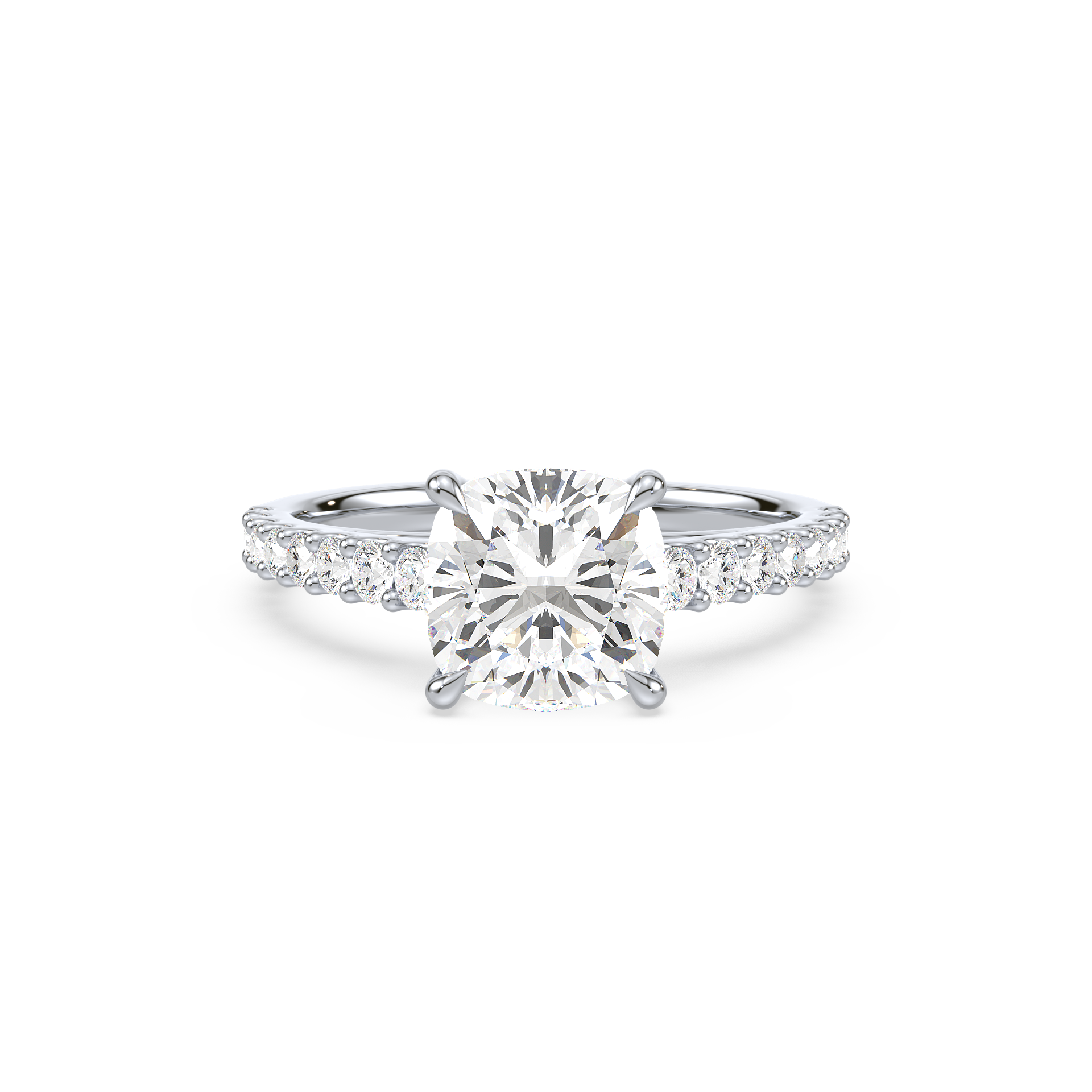 2.5ct Round Brilliant Cut French Pave Lab Grown Diamond Ring