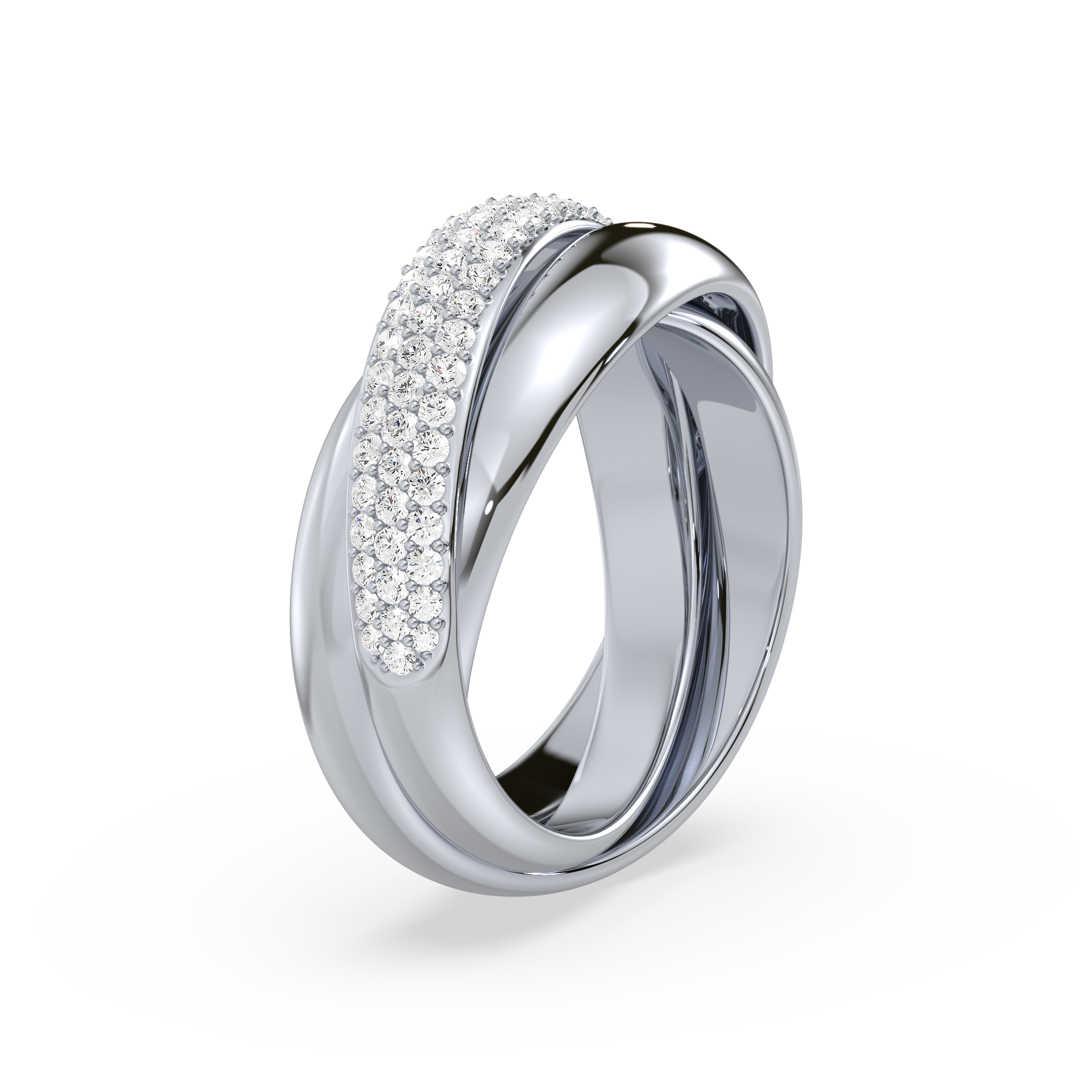 Micro Pave Setting Round Lab Grown Diamond Fashion Ring